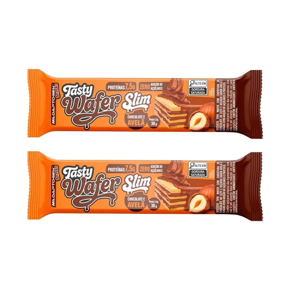 Kit 2X Tasty Wafer Slim - 1 Unidade 30g Chocolate Com Avel� - Adaptogen