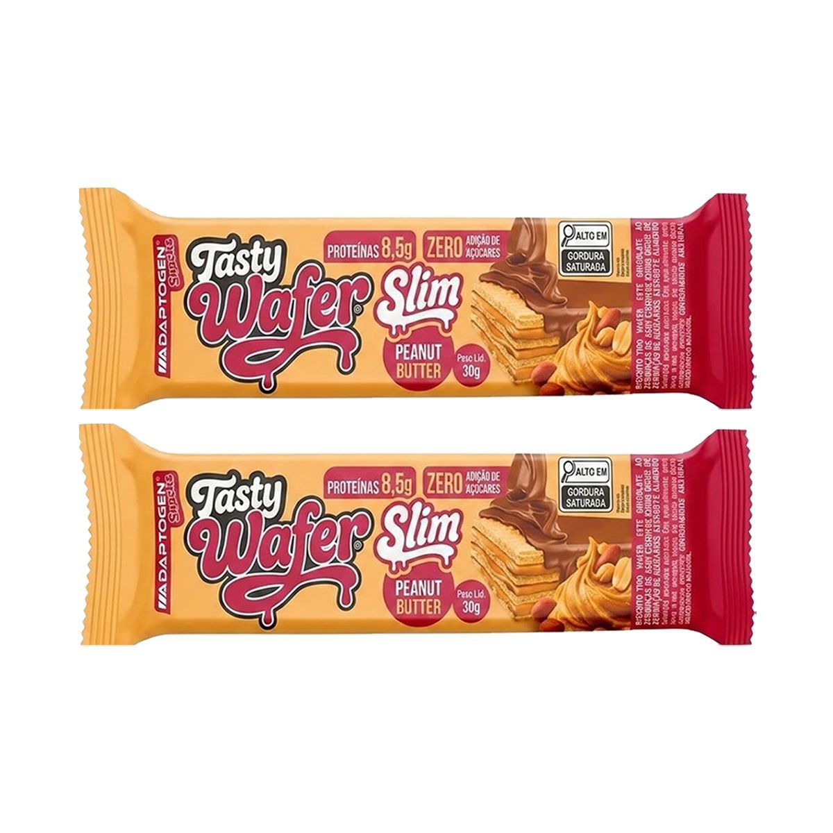Kit 2X Tasty Wafer Slim - 1 Unidade 30g Peanut Butter - Adaptogen