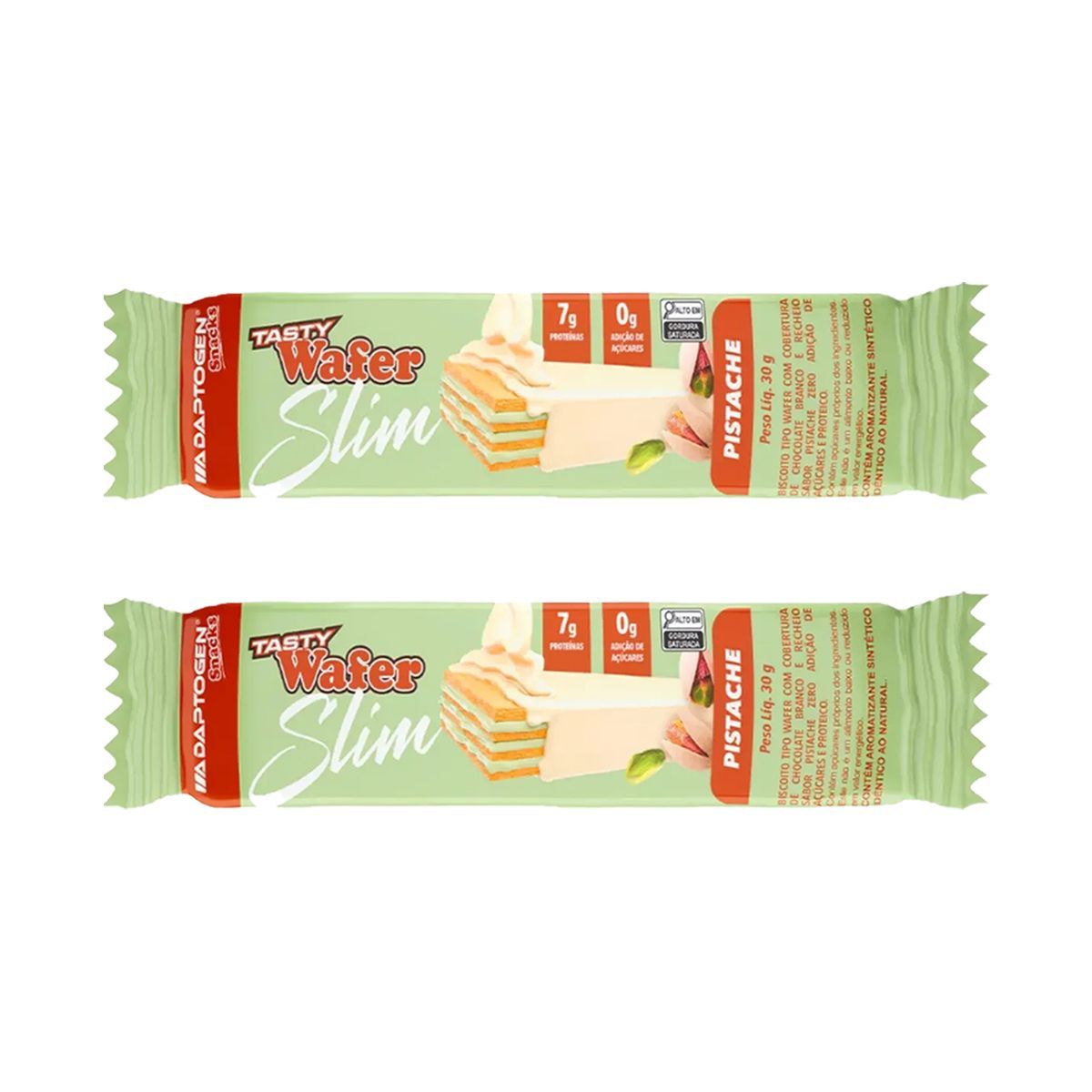 Kit 2X Tasty Wafer Slim - 1 Unidade 30g Pistache - Adaptogen