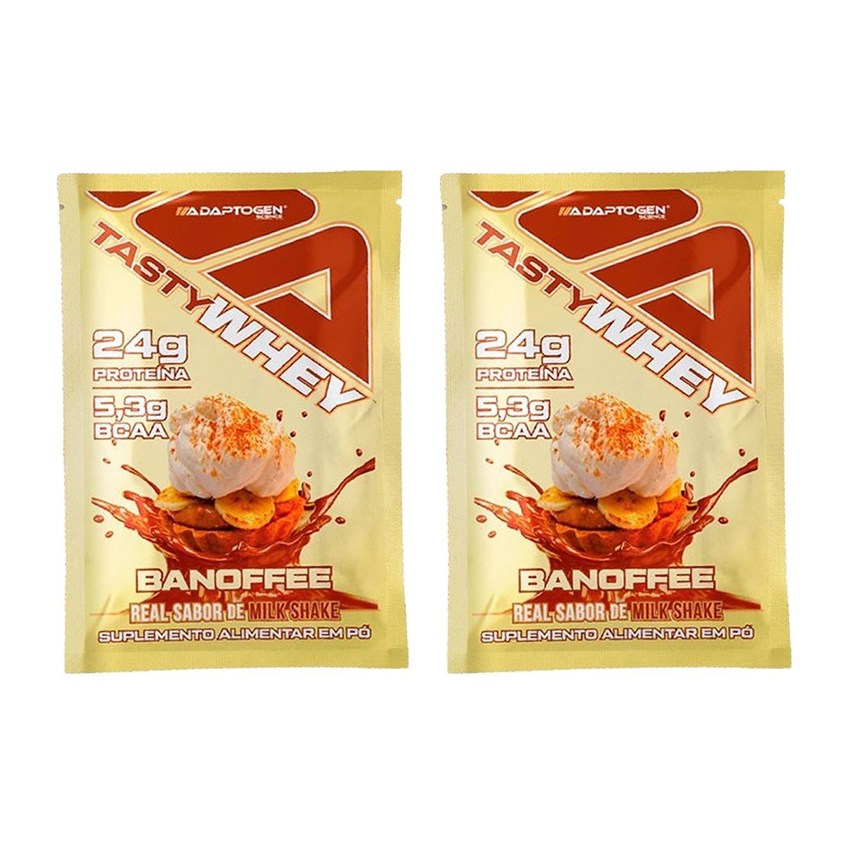 Kit 2X Tasty Whey 3W - 1 Sach� 32g Banoffee - Adaptogen