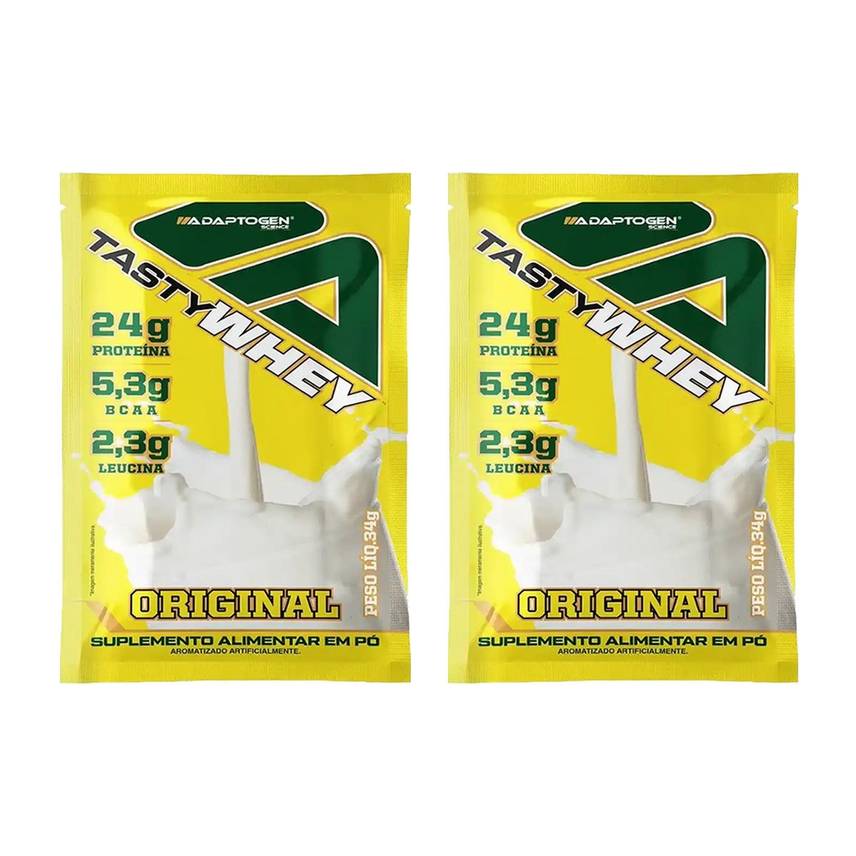 Kit 2X Tasty Whey 3W - 1 Sach� 34g Original - Adaptogen