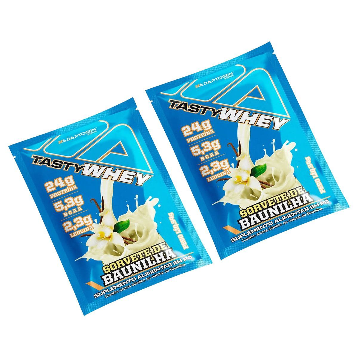 Kit 2X Tasty Whey 3W - 1 Sach� 34g Sorvete de Baunilha - Adaptogen