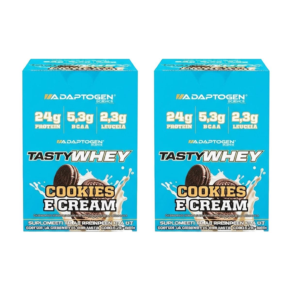 Kit 2X Tasty Whey 3W - 12 Sach�s 34g Cookies & Cream - Adaptogen