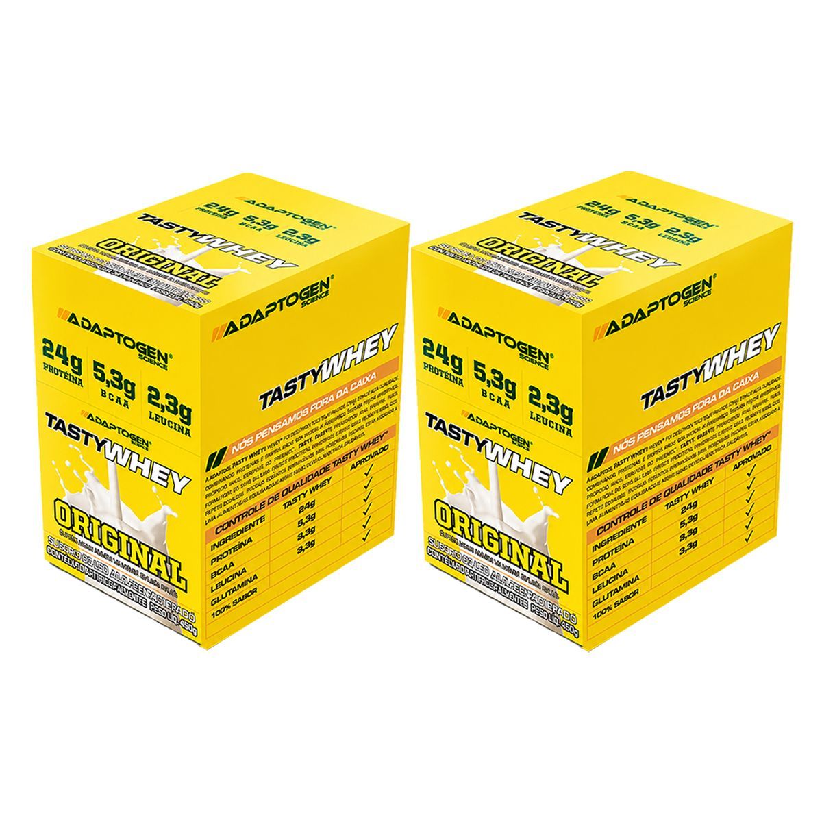 Kit 2X Tasty Whey 3W - 12 Sach�s 34g Original - Adaptogen