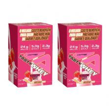 Kit 2X Tasty Whey 3W - 12 Sach�s 34g Strawberry Creme - Adaptogen