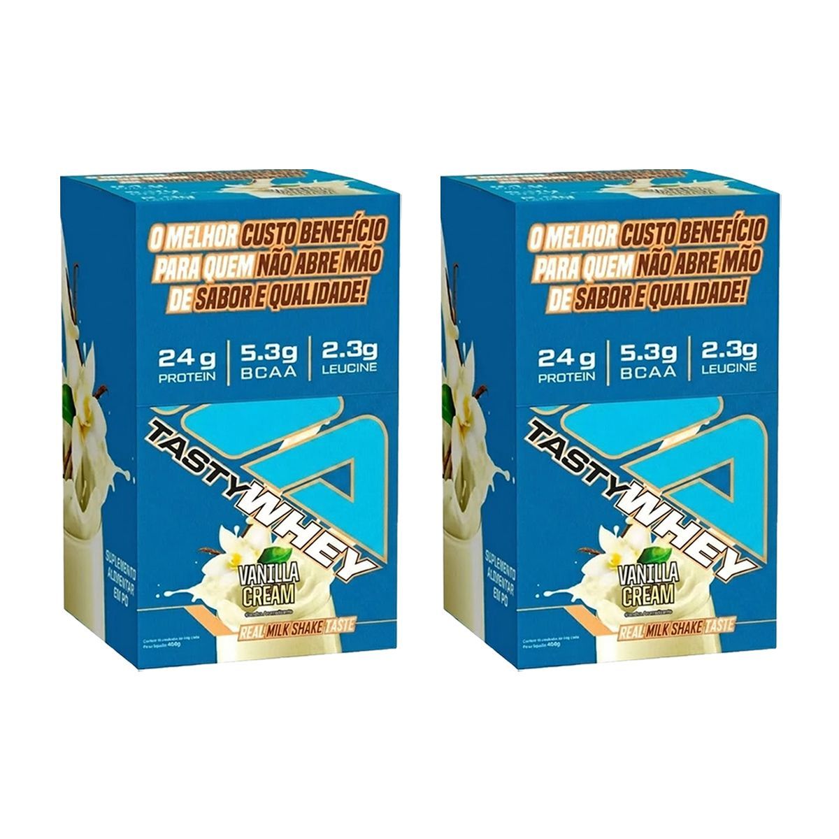 Kit 2X Tasty Whey 3W - 12 Sach�s 34g Vanilla Cream - Adaptogen