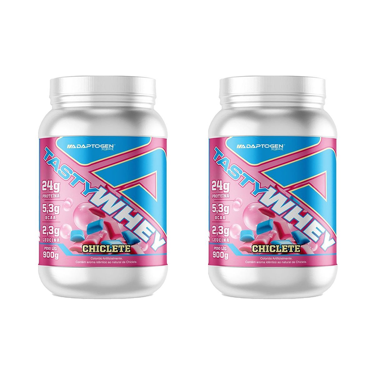 Kit 2X Tasty Whey 3W - 900g Chiclete - Adaptogen