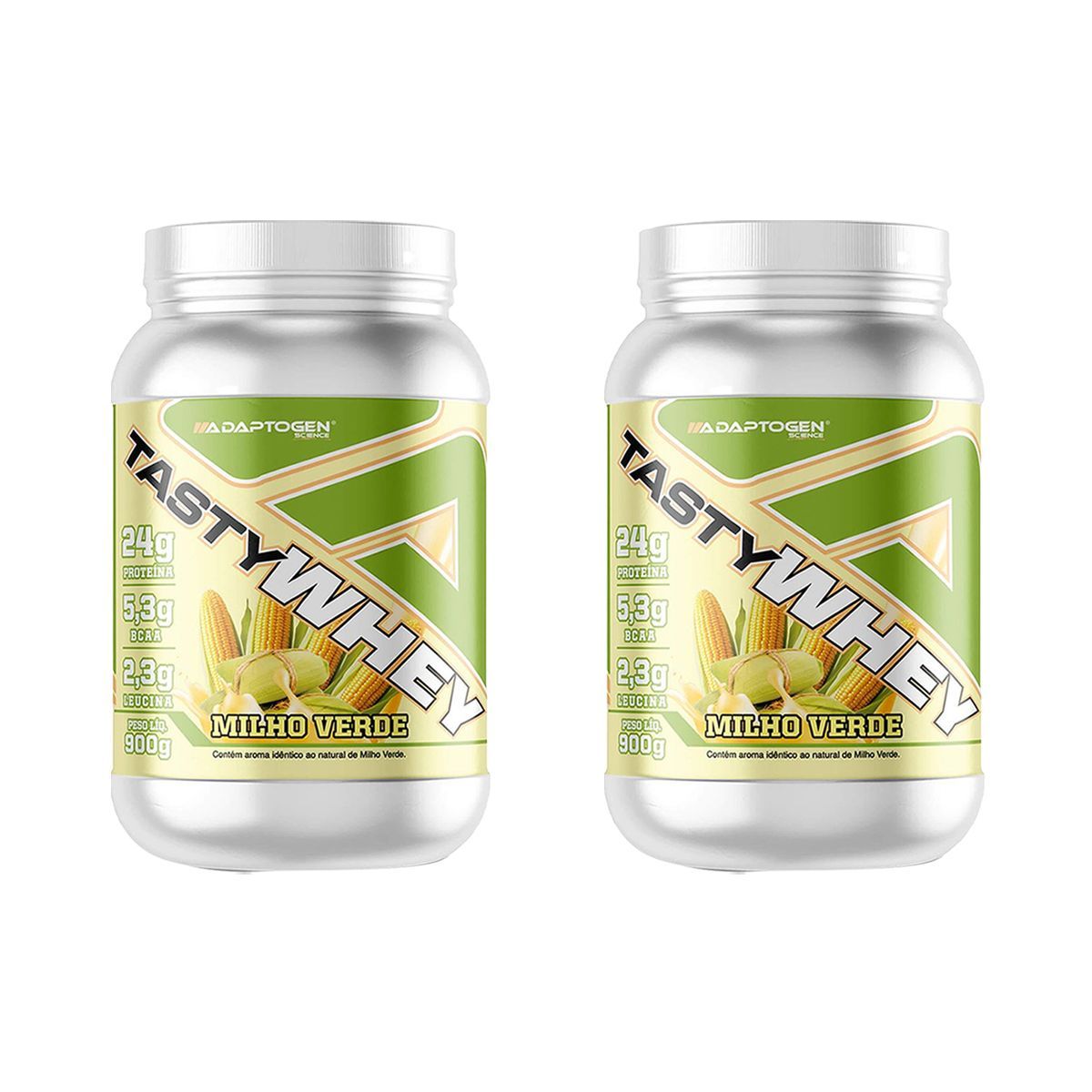 Kit 2X Tasty Whey 3W - 900g Milho Verde - Adaptogen