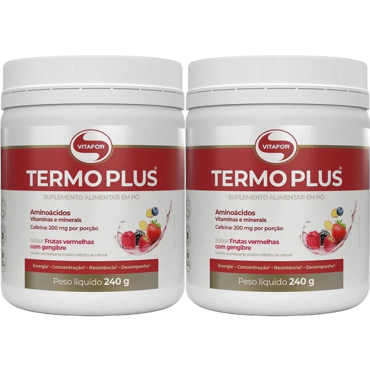 Kit 2X Termo Plus - 240g Frutas Vermelhas com Gengibre - Vitafor