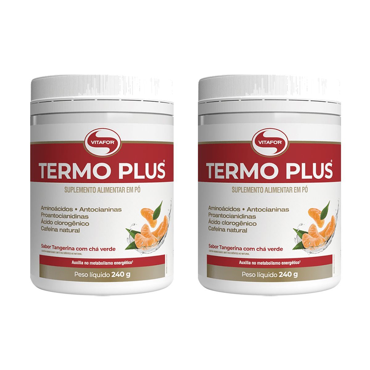Kit 2X Termo Plus - 240g Tangerina Com Ch� Verde - Vitafor