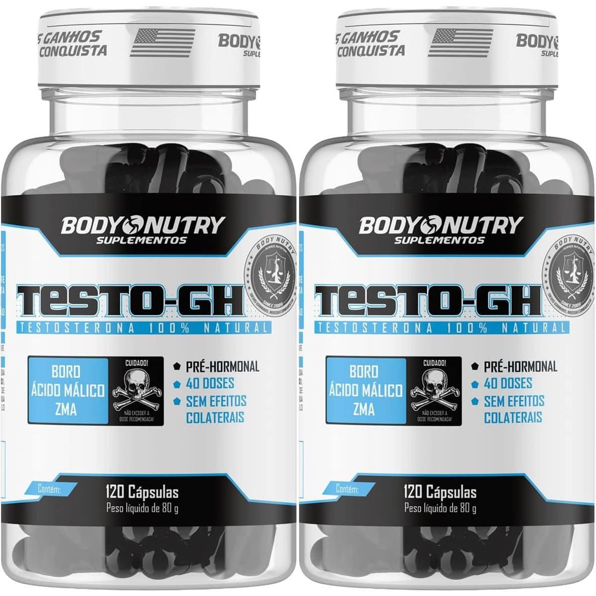 Kit 2X Testo GH - 120 C�psulas - Body Nutry