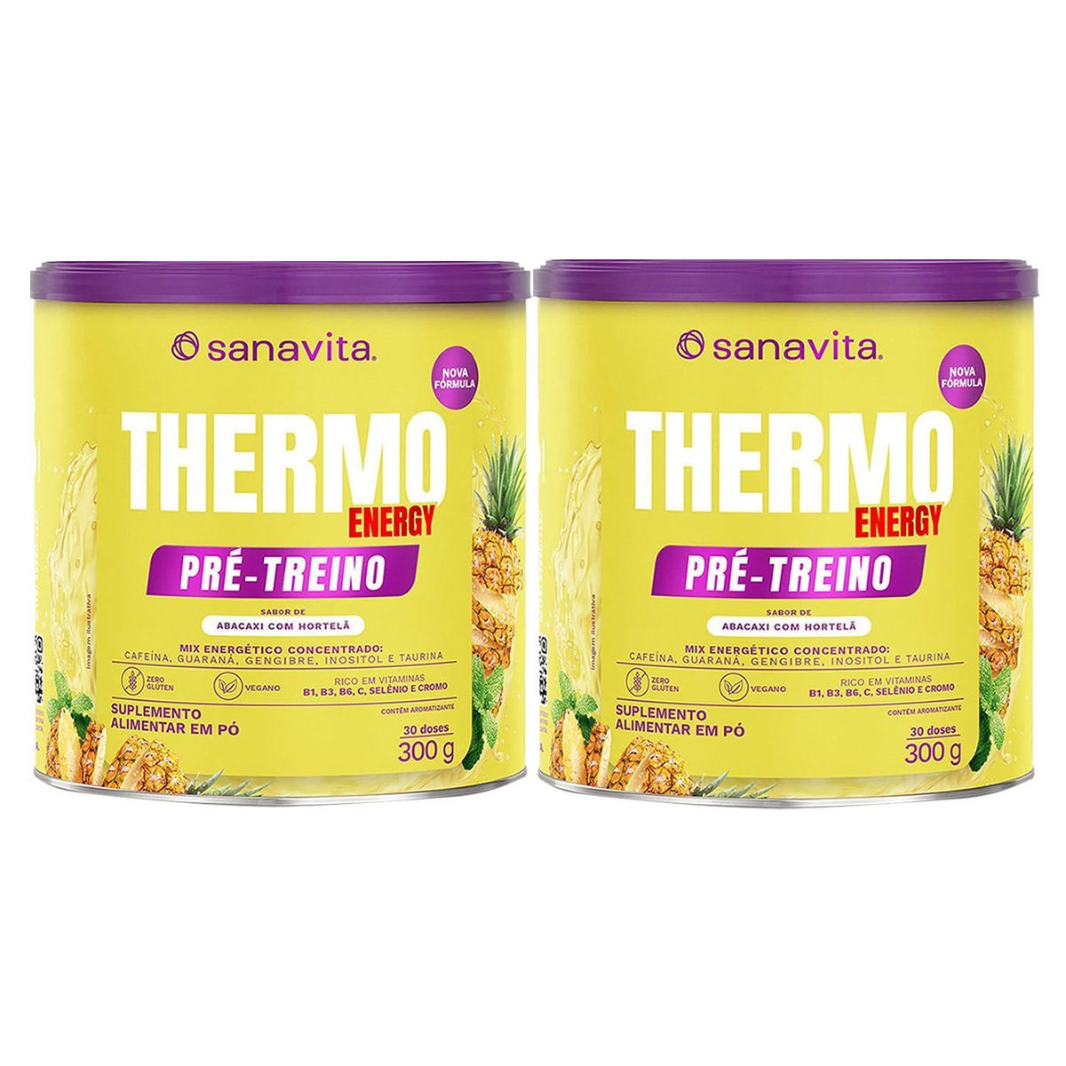 Kit 2X Thermo Energy - 300g Abacaxi e Hortel� - Sanavita