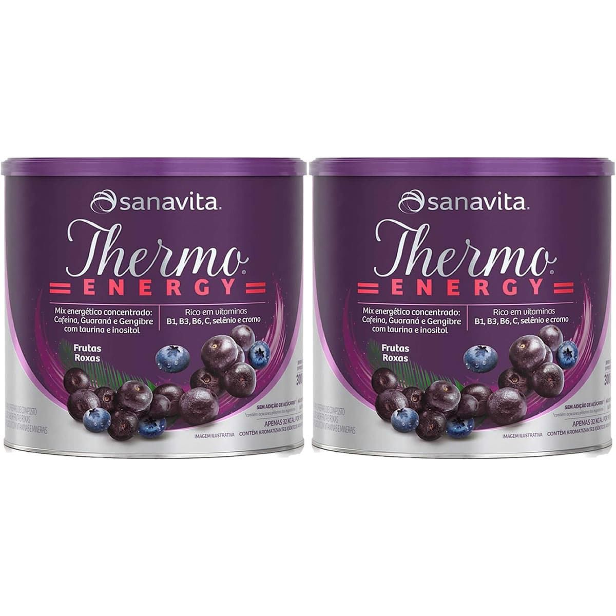 Kit 2X Thermo Energy - 300g Frutas Roxas - Sanavita
