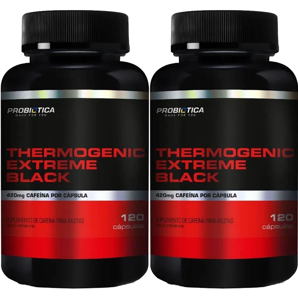 Kit 2X Thermogenic Extreme Black - 120 C�psulas - Probi�tica