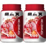 Kit 2X Top Whey 3W Mais Sabor - 900g Iogurte Grego de Morango - Max Titanium