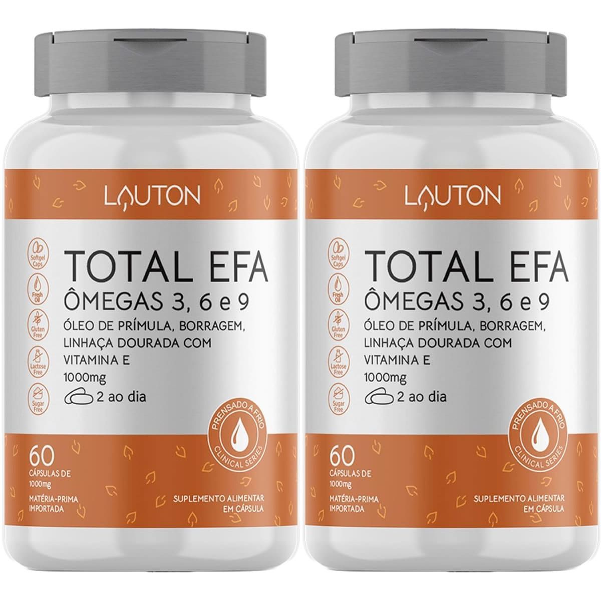 Kit 2X Total Efa �megas 3, 6 e 9  - 60 C�psulas - Lauton Nutrition
