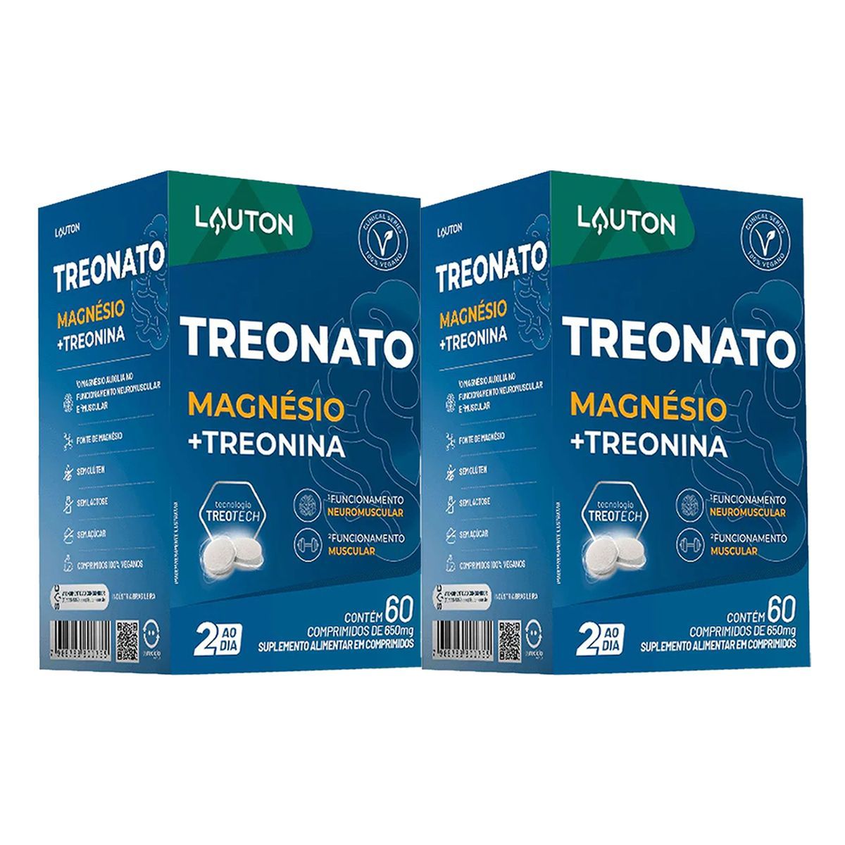 Kit 2X Treonato Magn�sio e Treonina - 60 Comprimidos - Lauton Nutrition