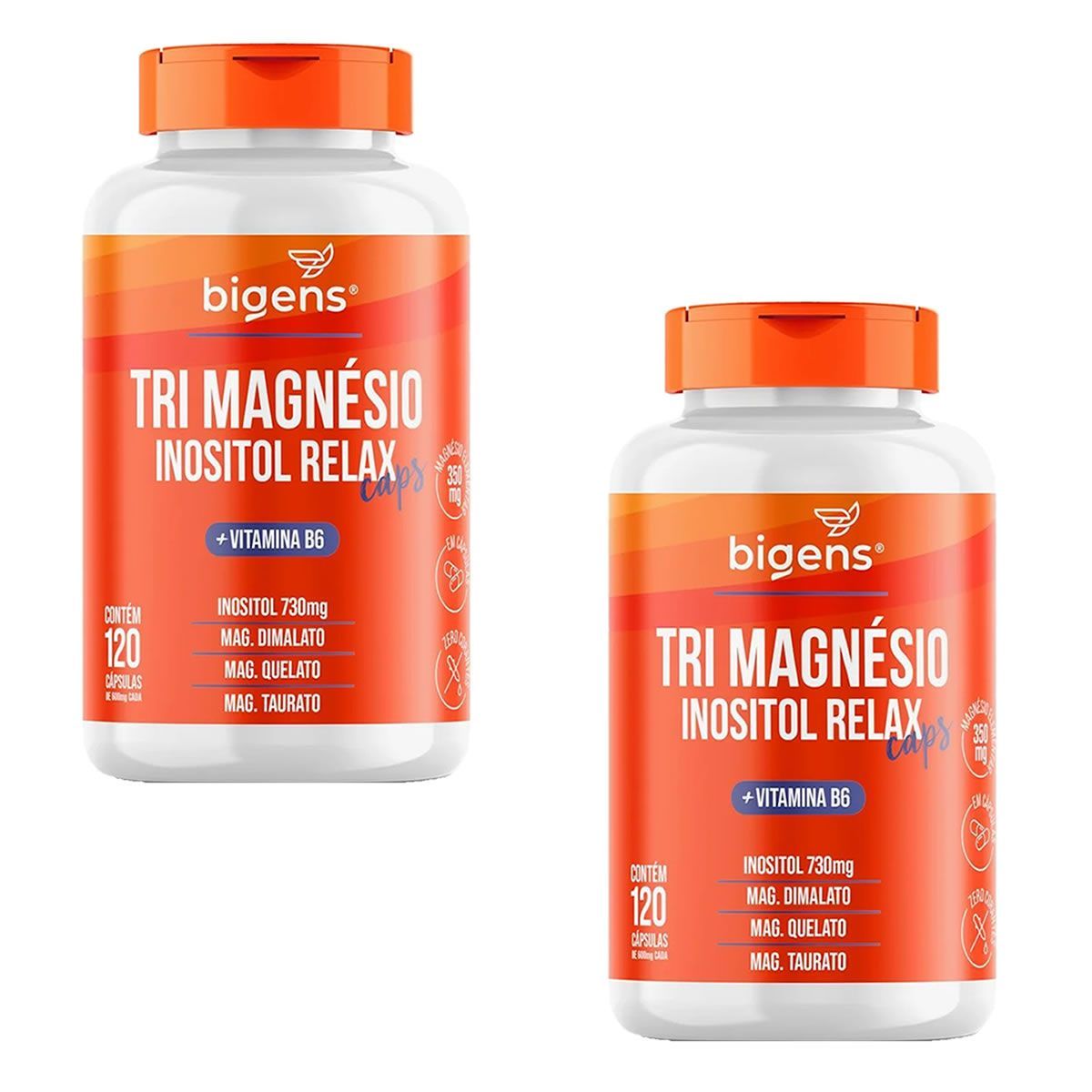 Kit 2X Tri Magn�sio Inositol - 120 C�psulas - Bigens