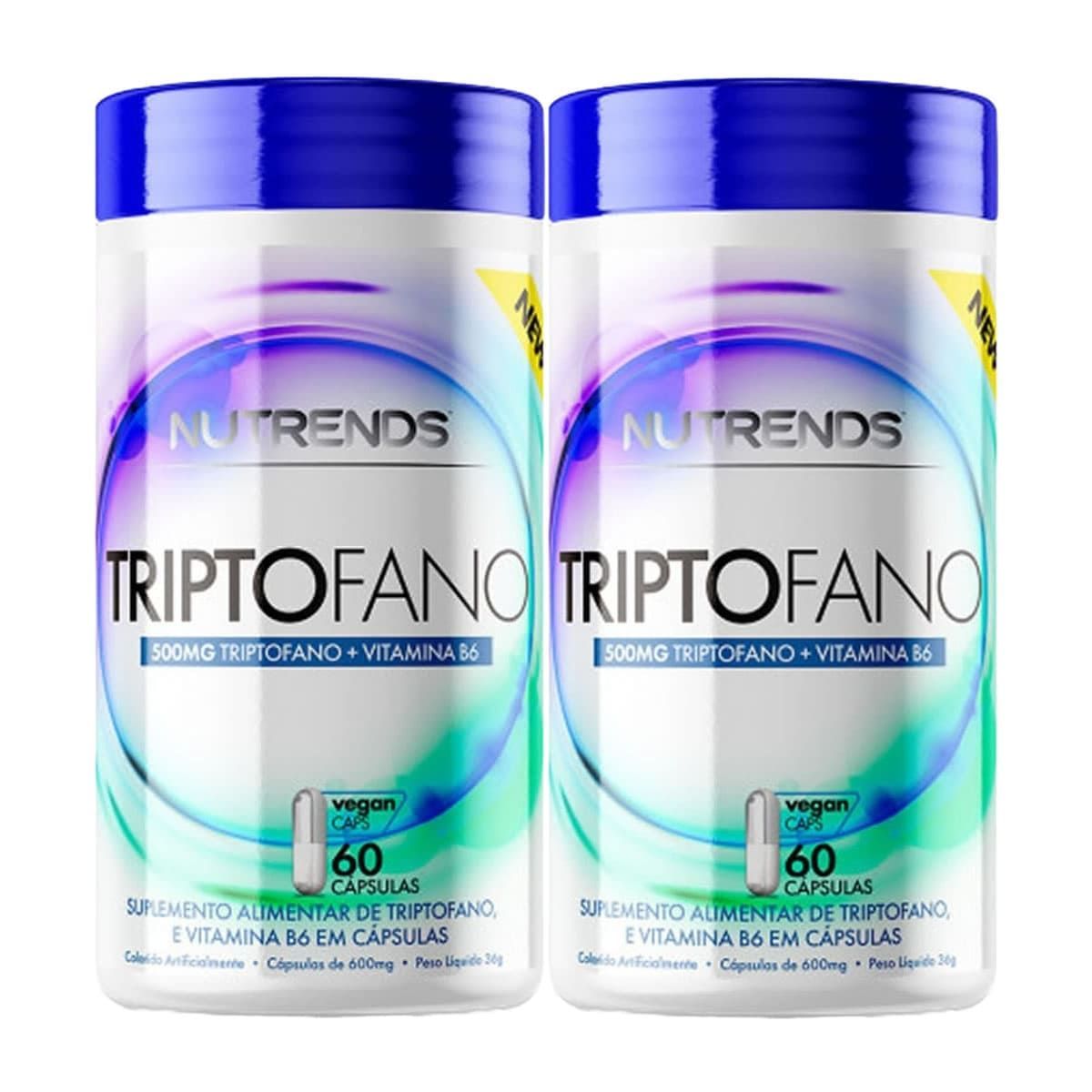 Kit 2X Triptofano Vegan + Vitamina B6 - 60 C�psulas - Nutrends