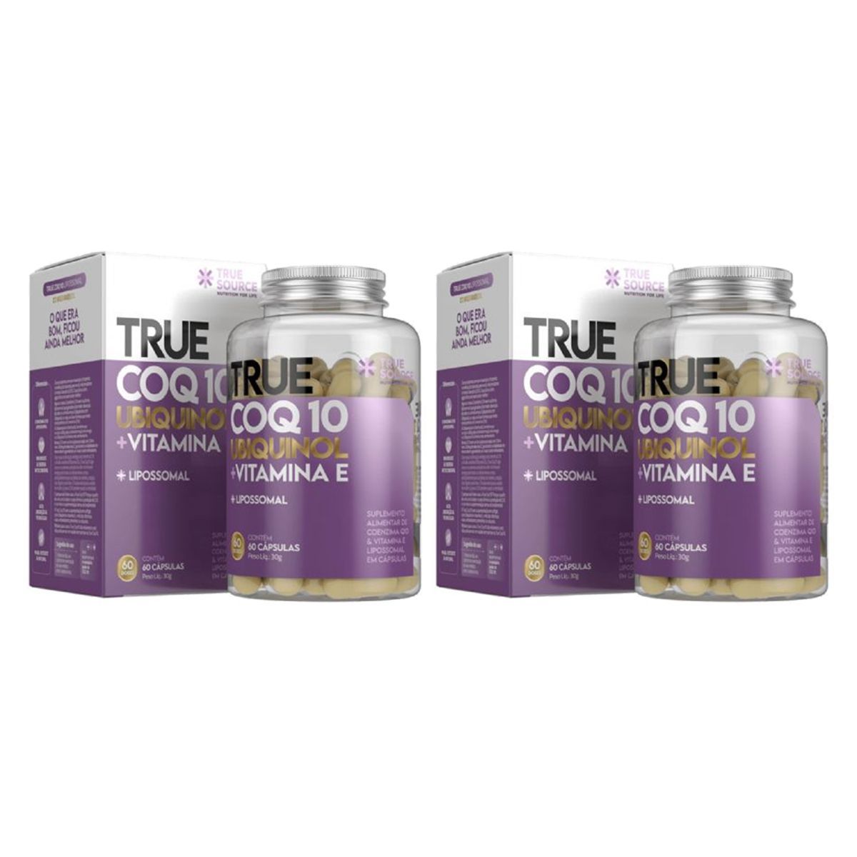 Kit 2X True Coq10 Ubiquinol Lipossomal - 60 C�psulas - True Source