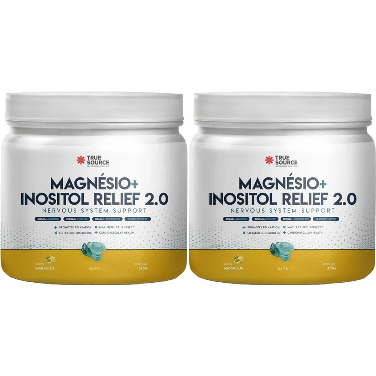 Kit 2X True Magn�sio + Inositol Relief 2.0 - 375g Maracuj� - True Source