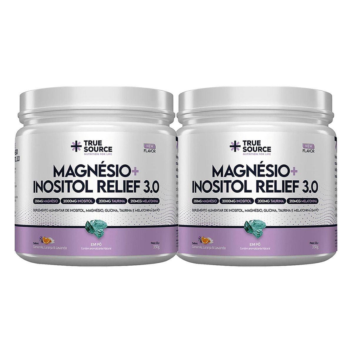 Kit 2X True Magn�sio + Inositol Relief 3.0 - 300g Camomila, Laranja e Lavanda - True Source