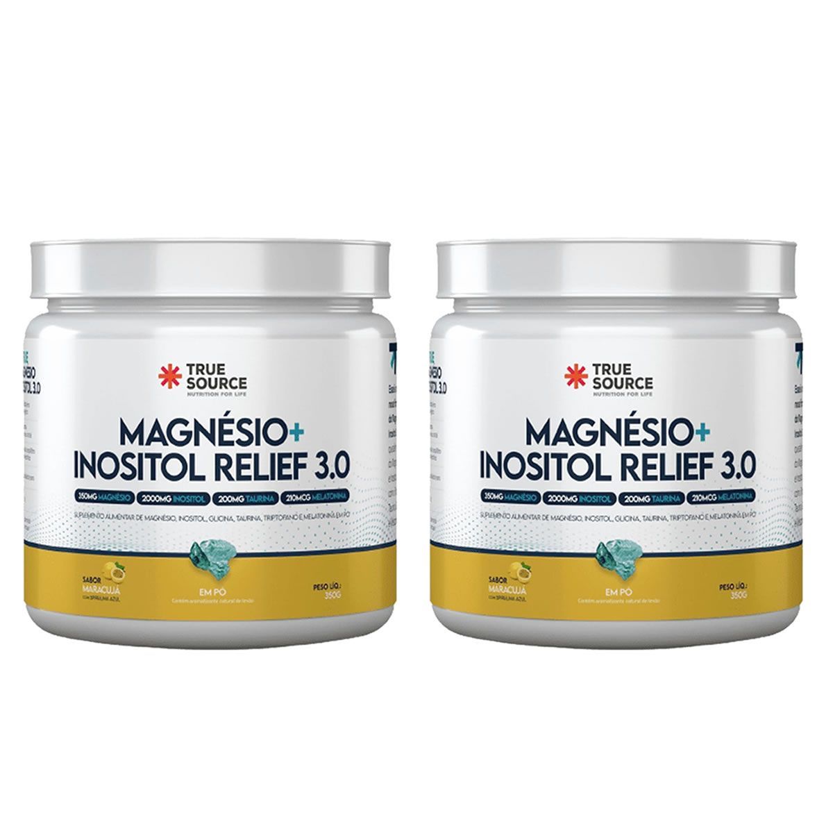 Kit 2X True Magn�sio + Inositol Relief 3.0 - 300g Maracuj� - True Source