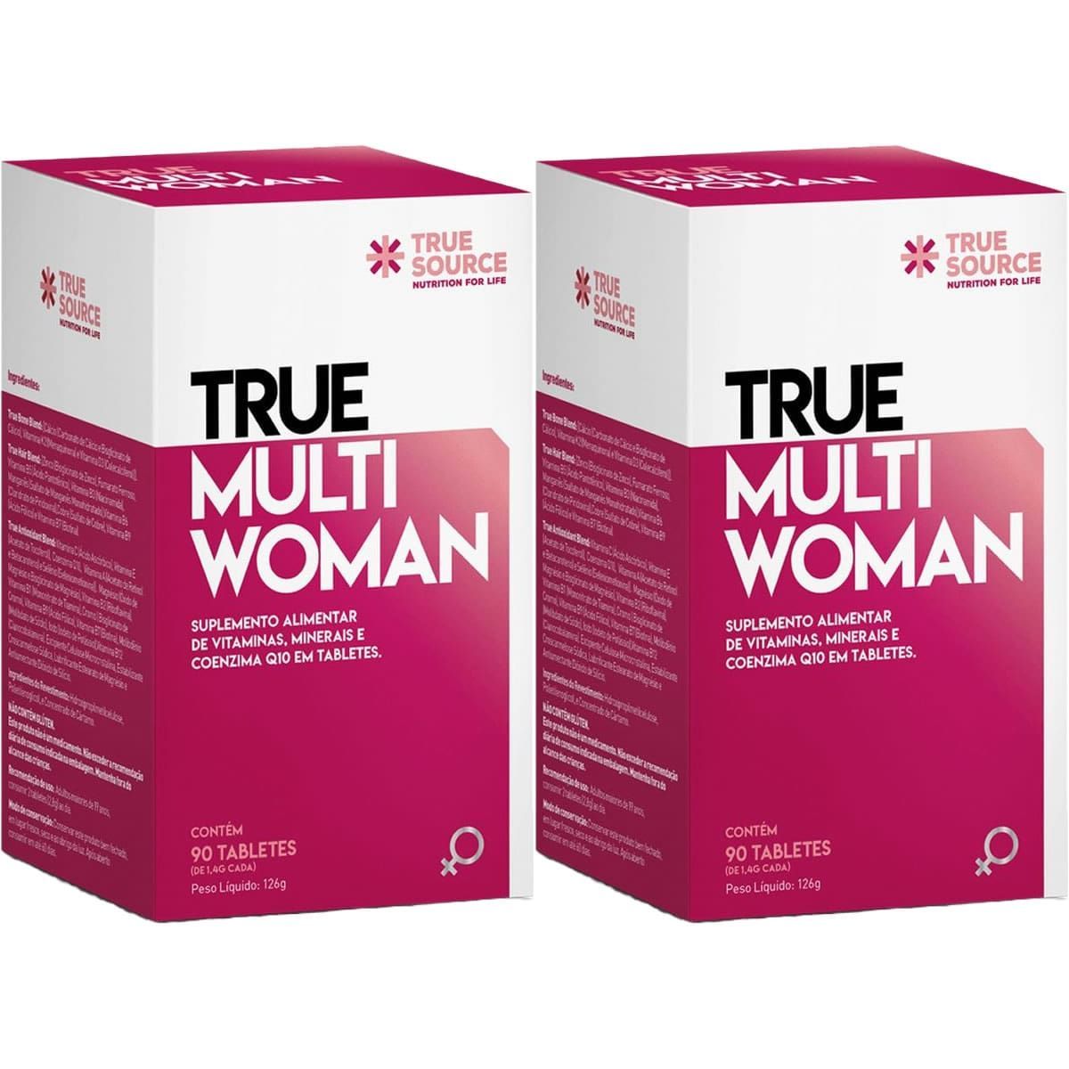 Kit 2X True Multi Woman Multivitam�nico - 90 Tabletes - true Source