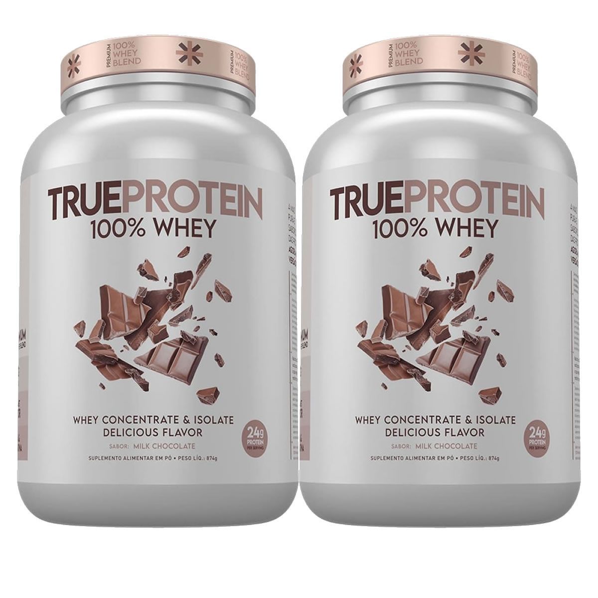 Kit 2X True Protein 100% Whey - 874g Milk Chocolate - True Source