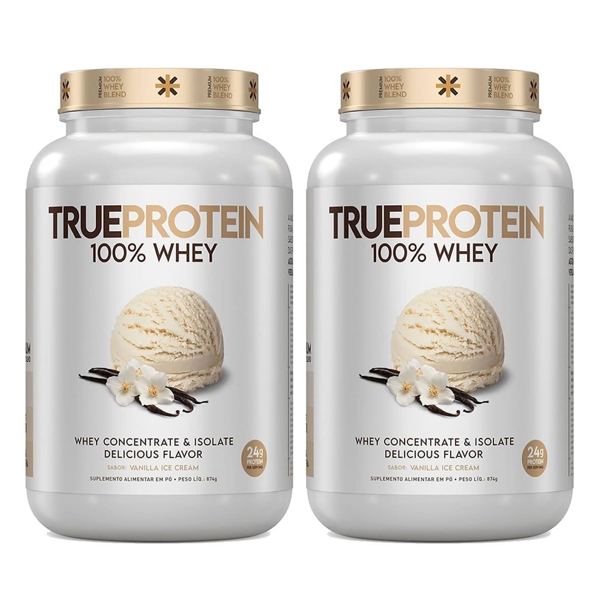 Kit 2X True Protein 100% Whey - 874g Vanilla Ice Cream - True Source