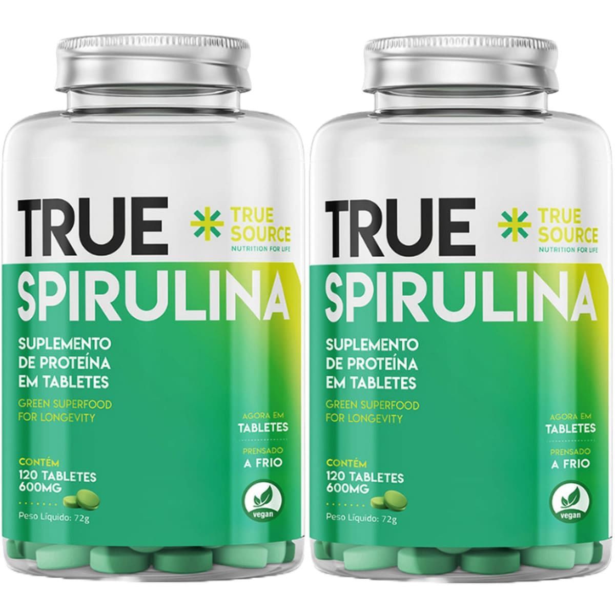 Kit 2X True Spirulina 600mg - 120 Tabletes - True Source