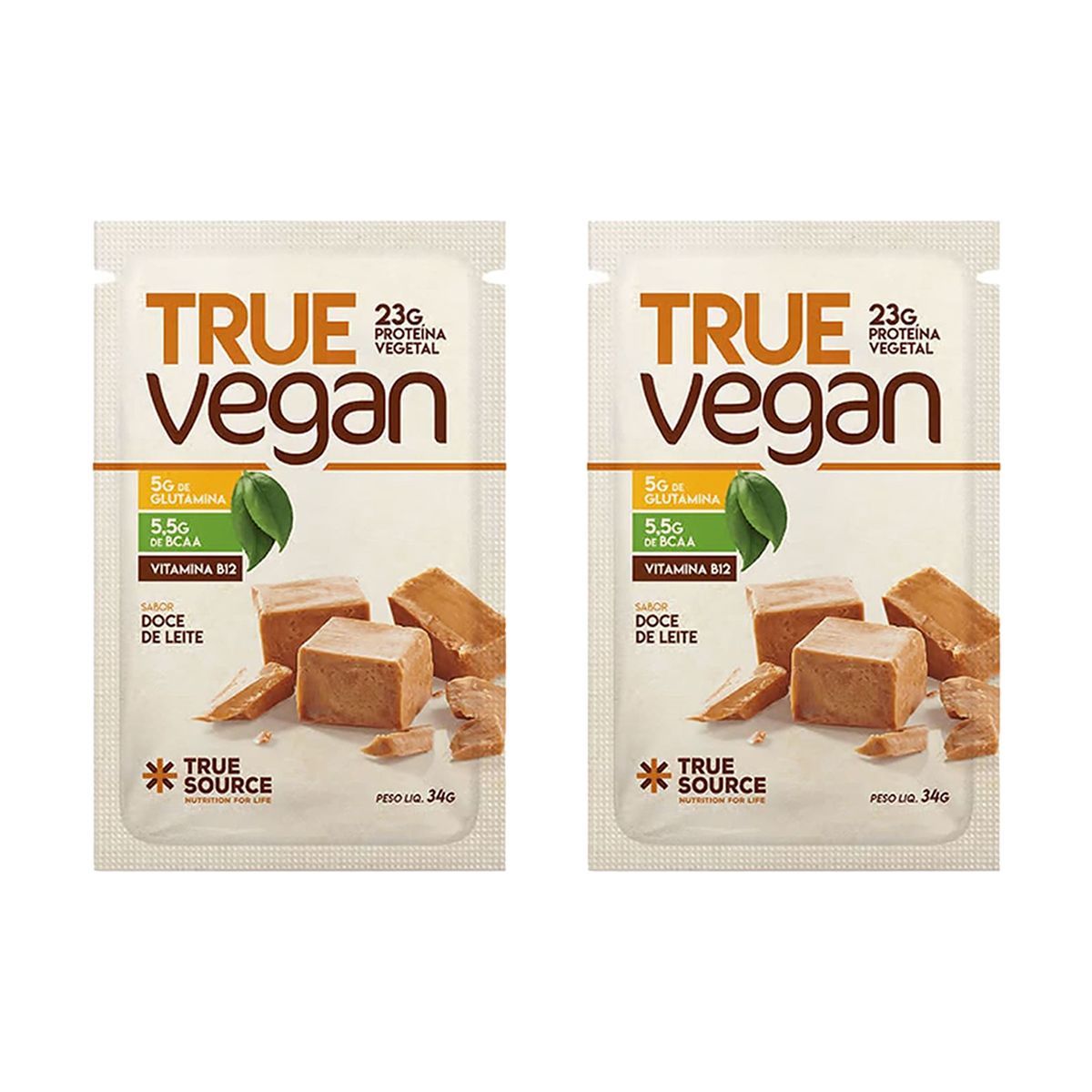 Kit 2X True Vegan - 1 Sach� de 34g Doce de Leite - True Source