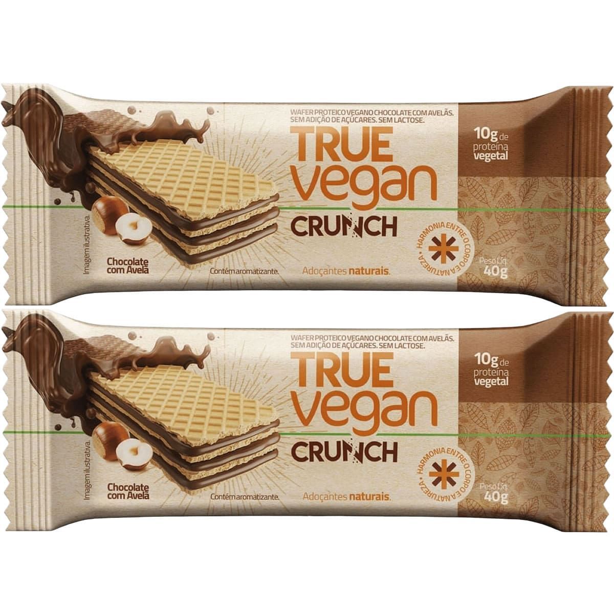 Kit 2X True Vegan Crunch - 1 Unidade 40g Chocolate Com Avel� - True Source
