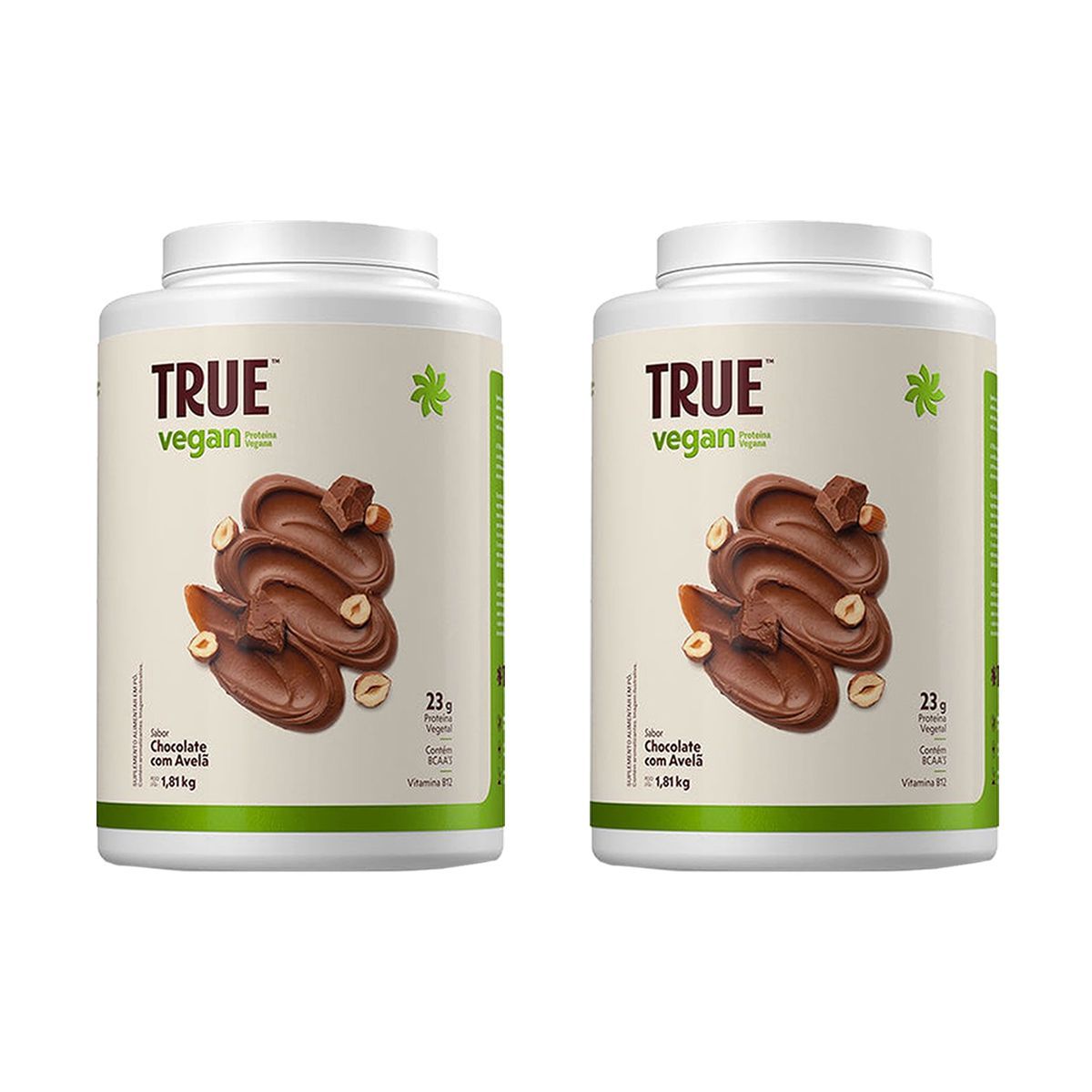 Kit 2X True Vegan Prote�na Vegetal - 1810g Chocolate com Avel� - True Source