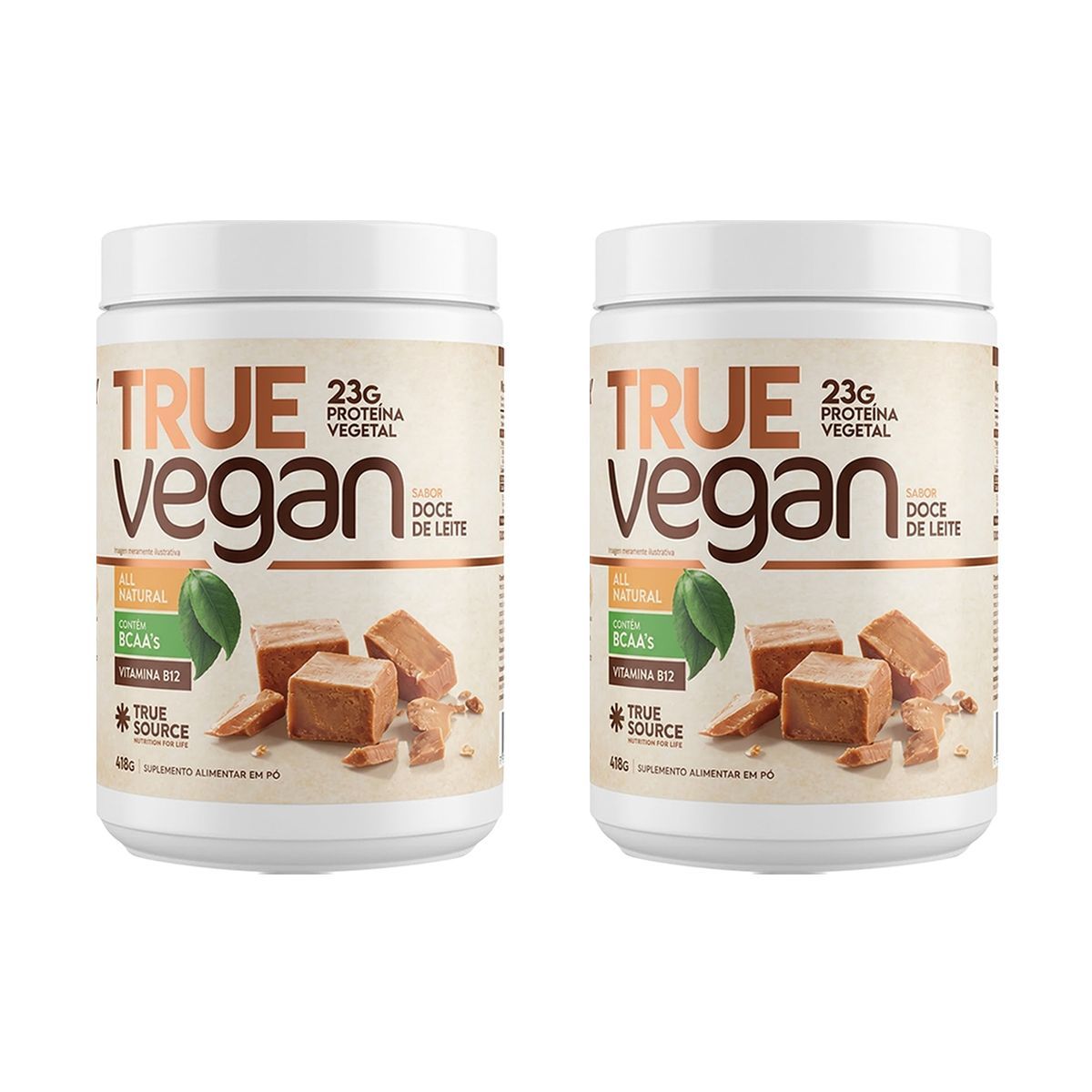 Kit 2X True Vegan Prote�na Vegetal - 418g Doce de Leite - True Source