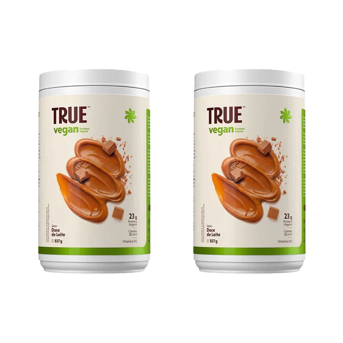 Kit 2X True Vegan Prote�na Vegetal - 837g Doce de Leite - True Source