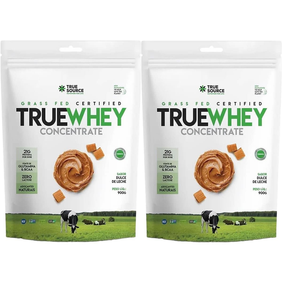Kit 2X True Whey Concentrate - 900g Refil Dulce de Leche - True Source