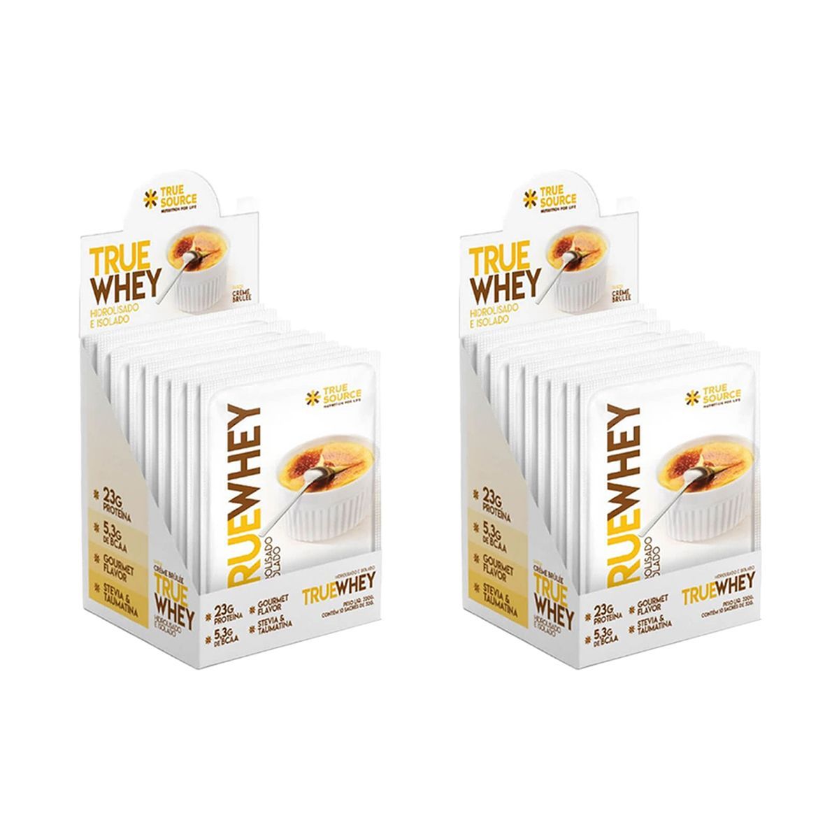 Kit 2X True Whey Hidrolisado e Isolado - 10 sach�s de 32g Vanilla Cr�me Br�ll� - True Source