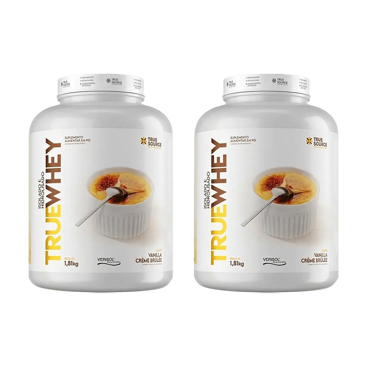 Kit 2X True Whey Protein Hidrolisado e Isolado - 1810g Vanilla Cr�me Br�ll� - True Source