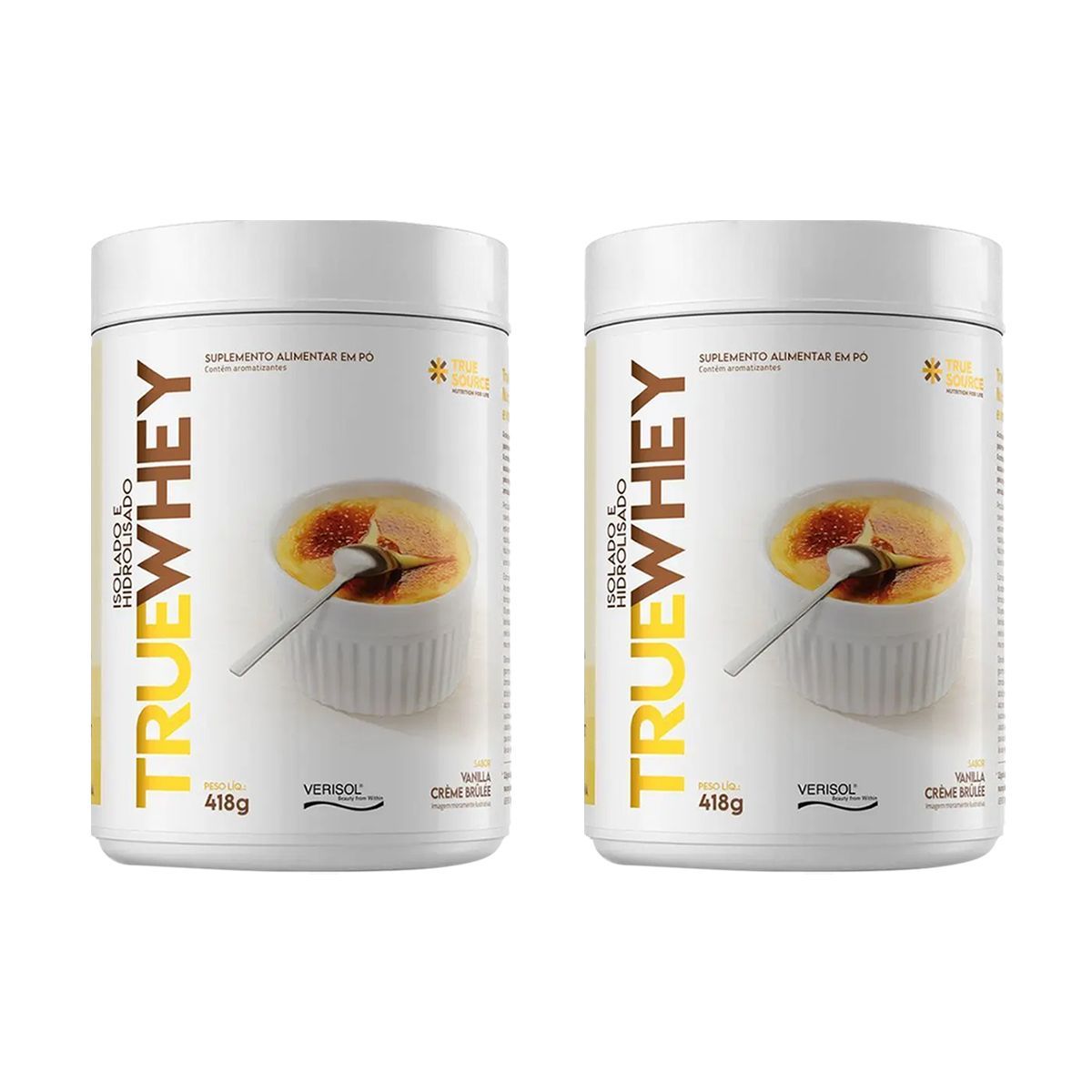 Kit 2X True Whey Protein Hidrolisado e Isolado - 418g Vanilla Cr�me Br�ll� - True Source