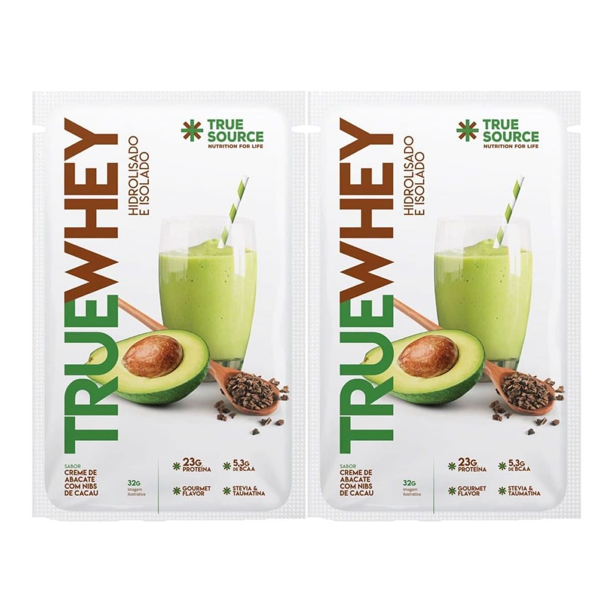 Kit 2X True Whey - Sach� 32g Creme de Abacate Com Nibs de Cacau - True Source