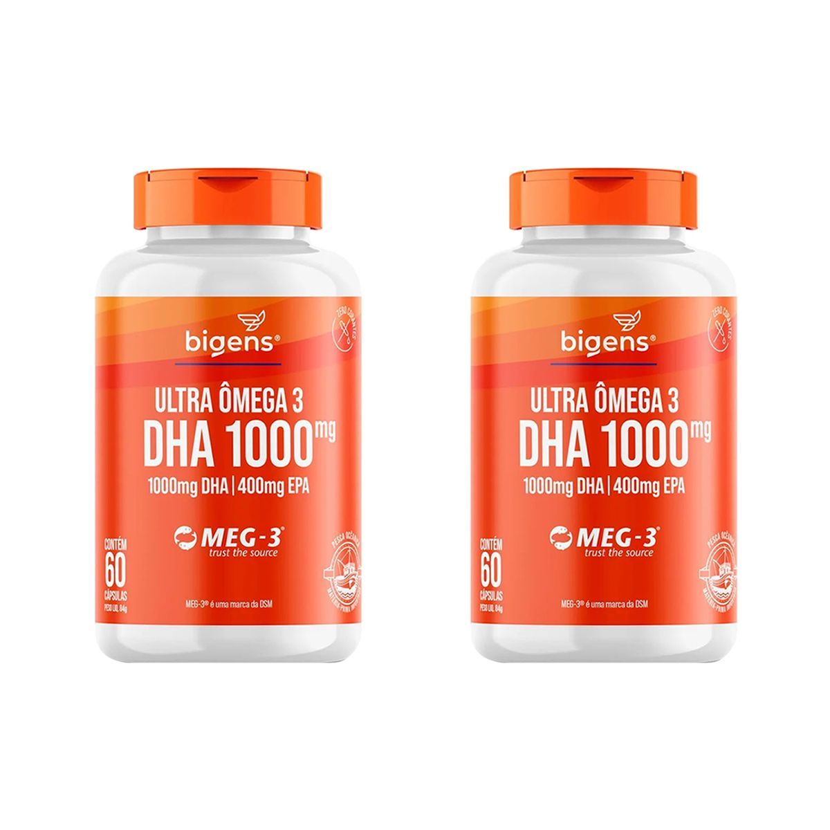Kit 2X Ultra Omega 3 Dha 1000 - 60 C�psulas - Bigens
