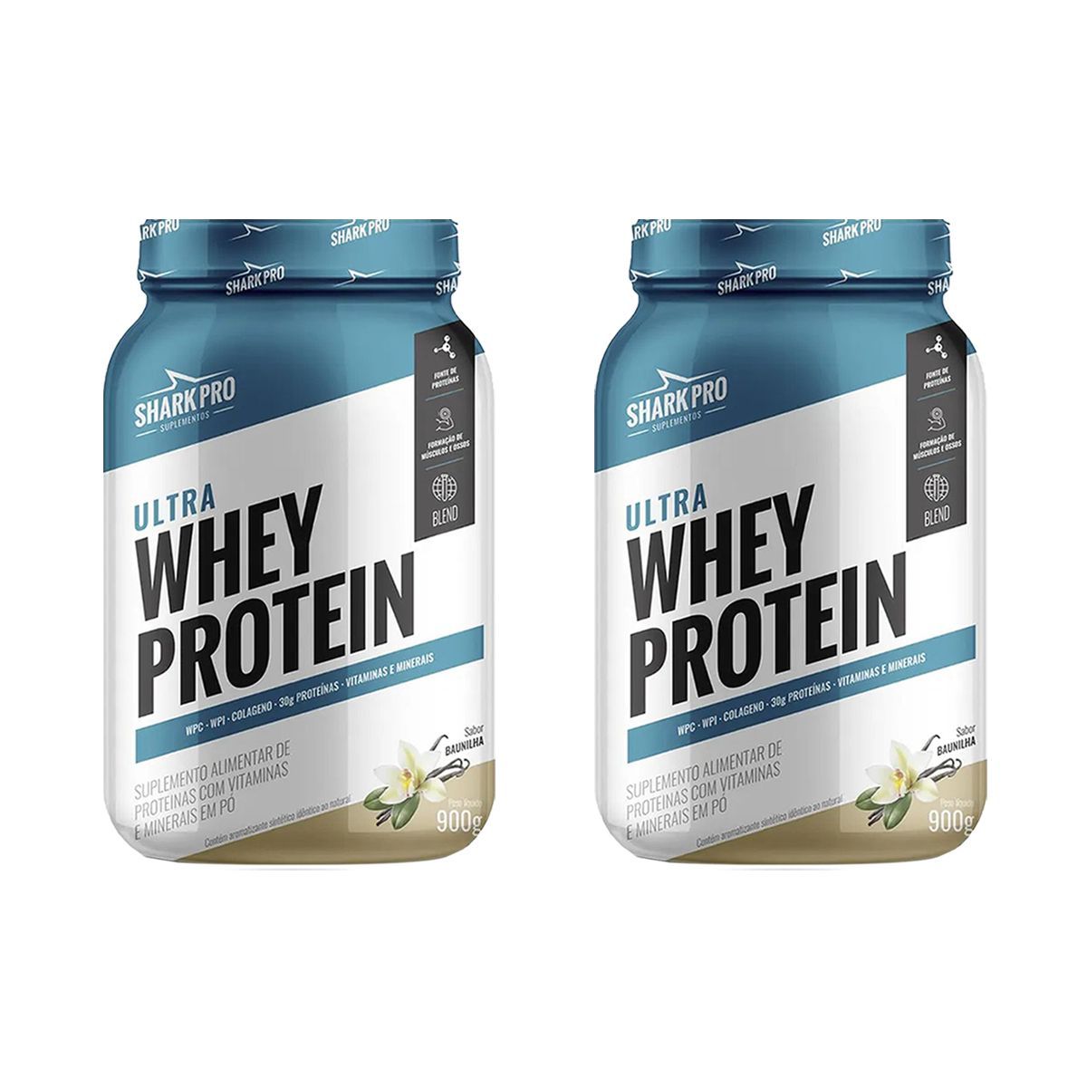 Kit 2X Ultra Whey Protein - 907g Baunilha - Shark Pro