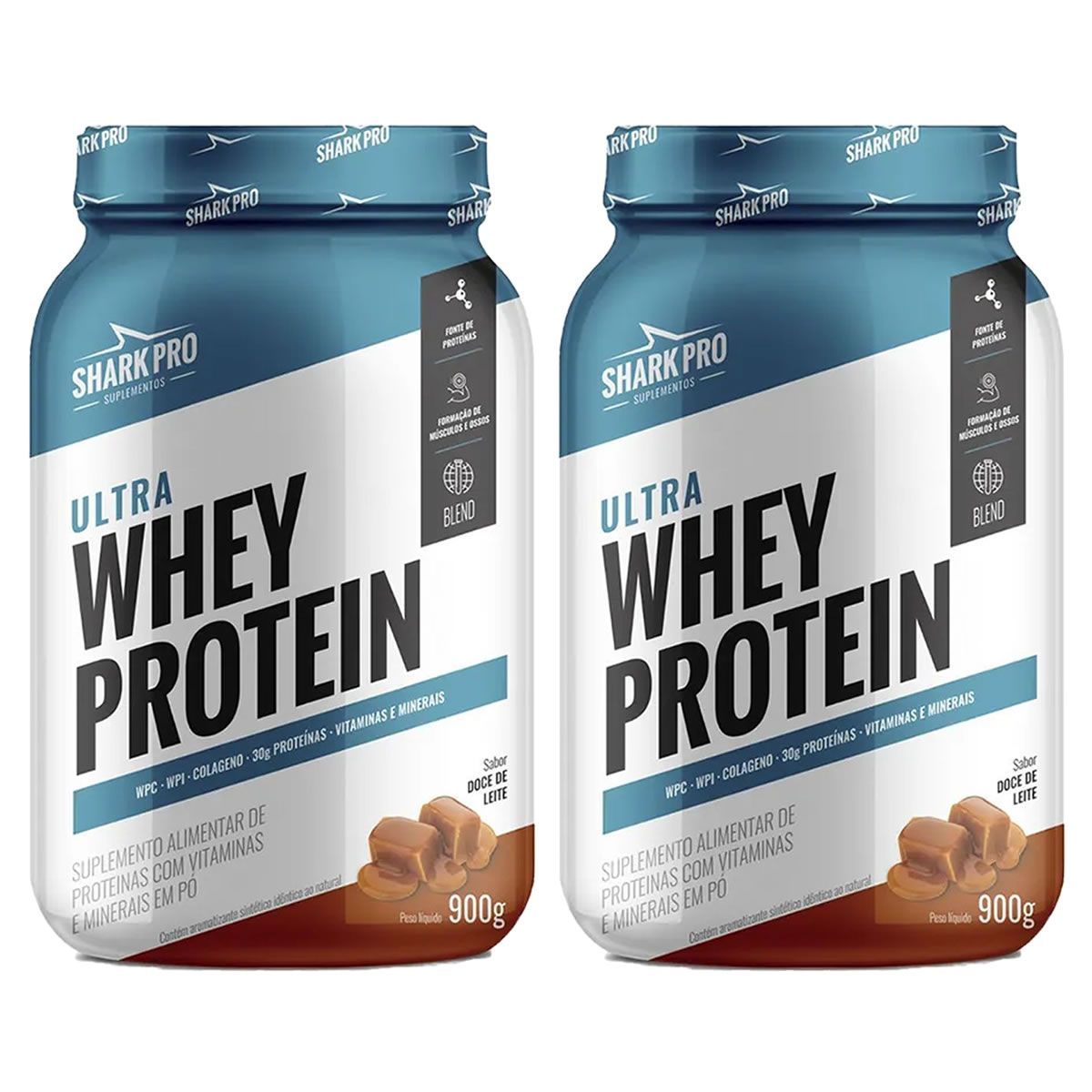 Kit 2X Ultra Whey Protein - 907g Doce de Leite - Shark Pro