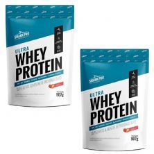 Kit 2X Ultra Whey Protein - 907g Refil Morango - Shark Pro