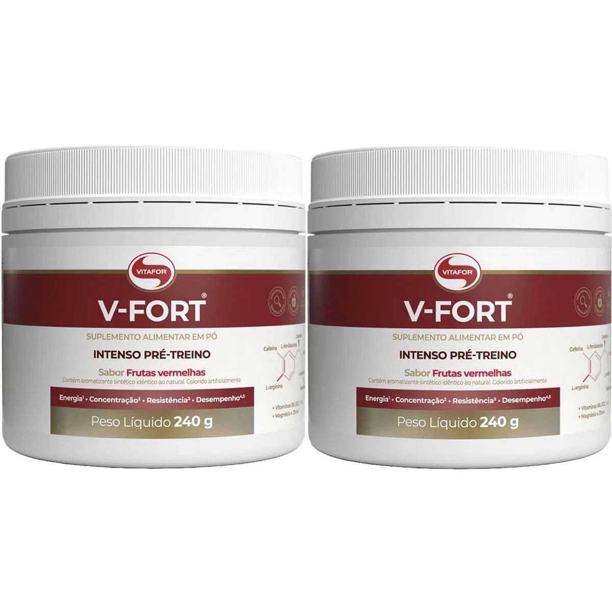 Kit 2X V-Fort - 240g Frutas Vermelhas - Vitafor