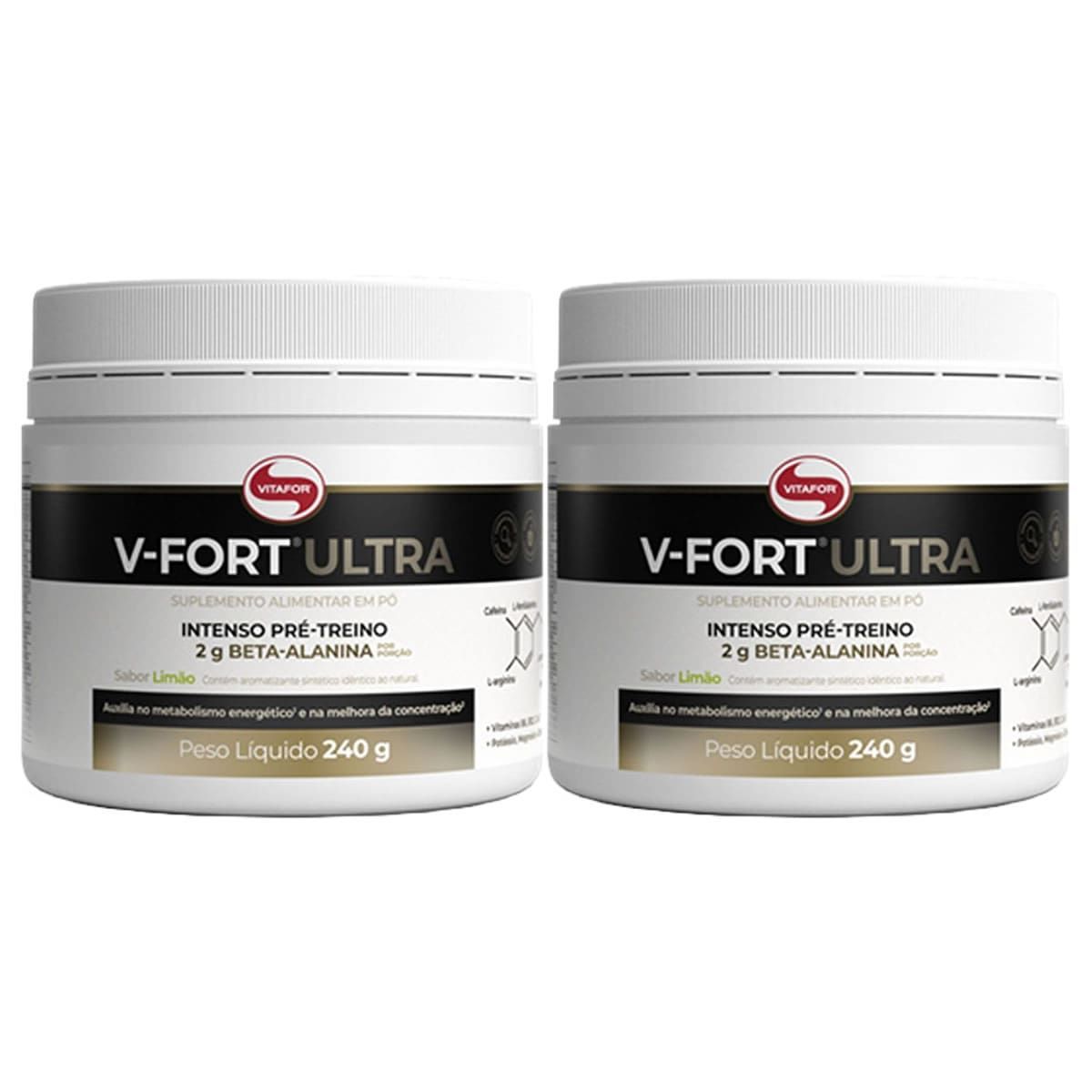 Kit 2X V - Fort Ultra  Pr� Treino -  240g Lim�o - Vitafor