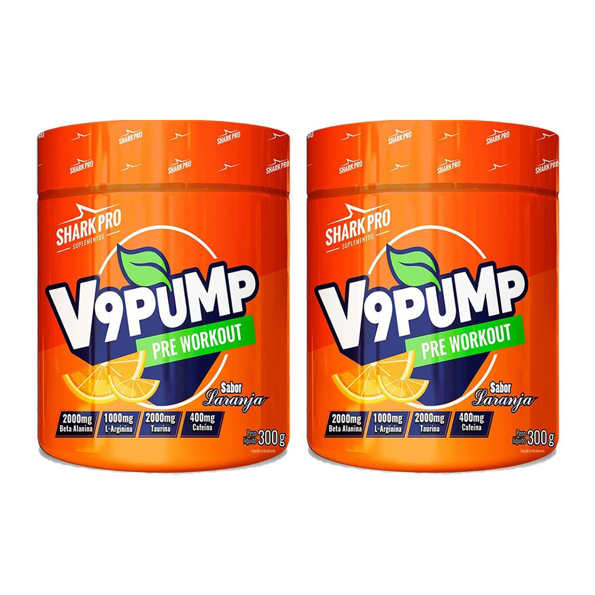 Kit 2X V9-Pump Pre Workout - 300g Laranja  - Shark Pro