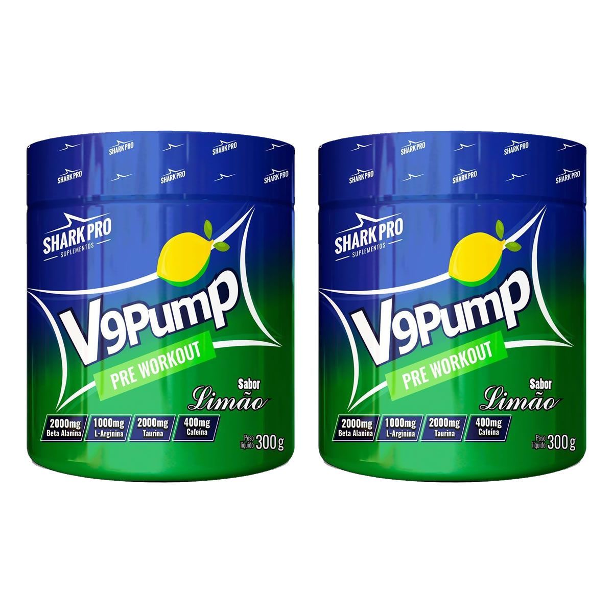 Kit 2X V9-Pump Pre Workout - 300g Lim�o - Shark Pro