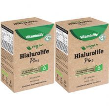 Kit 2X Vegan - Hialurolife Plus �cido Hialur�nico + Vit C + Vit E - 30 C�psulas - VitaminLife